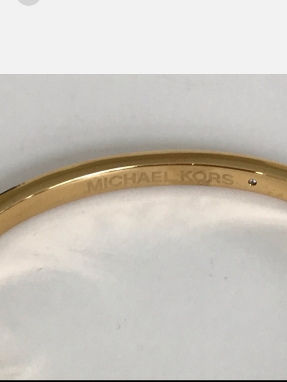 Michael Kors Gold Pave Padlock Hinged Bangle Bracelet NWOT - Picture 2 of 8